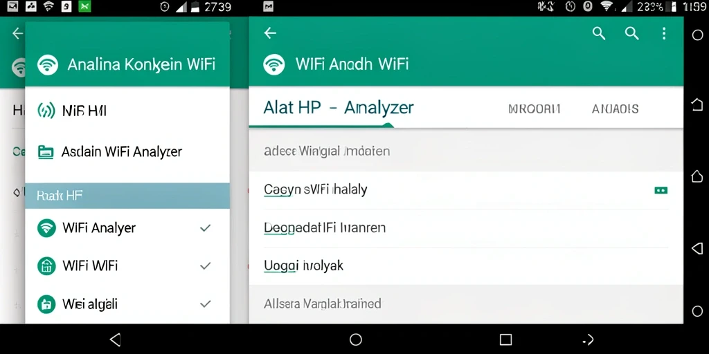 Antarmuka aplikasi 2739 menampilkan informasi analisis jaringan WiFi secara jelas.