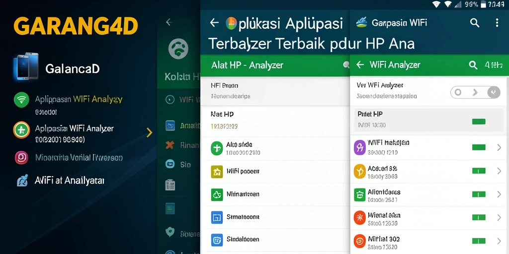 Tampilan antarmuka GARANG4D menunjukkan analisis jaringan WiFi yang informatif.