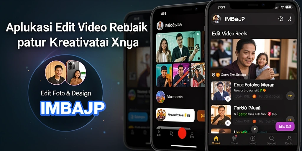 Tampilan antarmuka IMBAJP yang modern dan intuitif untuk Edit Video Reels.