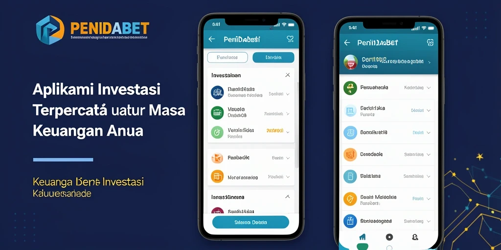 Screenshot utama aplikasi PENIDABET menunjukkan antarmuka investasi yang user-friendly.