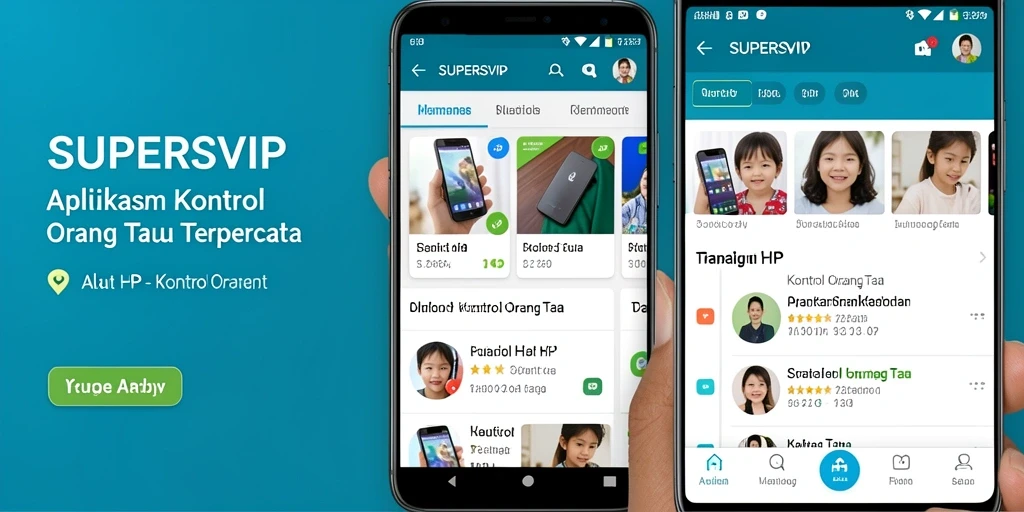 Tampilan antarmuka SUPERSVIP untuk kontrol orang tua yang mudah dan intuitif.